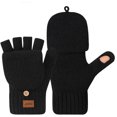 thumbnail image 3 of Umfun Women's Pop-Top Mittens Knit Fingerless Gloves with Mitten Cover Convertible Winter Hand Warmer Warm Ribbed Knit Gloves for Cold Weather Outdoor Daily Wear, 3 of 6