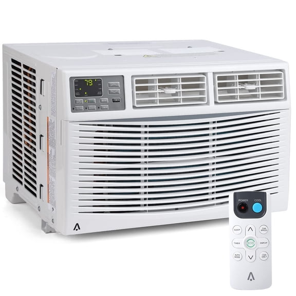 8000 BTU Smart Window AC - WiFi Enabled Air Conditioner for 350 Sq.Ft Rooms, 11 EER Quiet 51dB Cooling w/App Control, Digital Display & Remote (Fits 23"-34" Windows)
