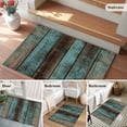 thumbnail image 5 of Teal Wood Grain Washable Area Rug 2x3 Farmhouse Board Retro Vintage Strip Low-Profile Area Rugs with Non Slip Backing Indoor Floor Carpet for Entrance Living Room Bedroom Home Office, 5 of 9