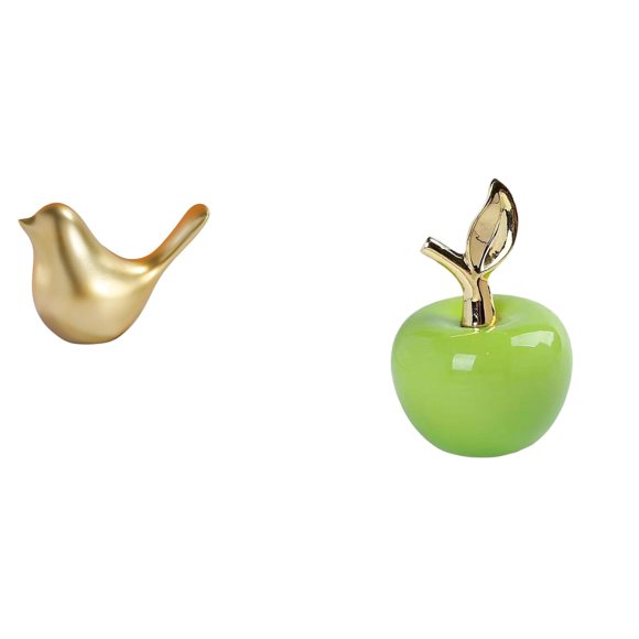 Figura de pájaro dorado y estatua de fruta para decorar el hogar, la oficina, la sala de estar, la cafetería, y las vacaciones.