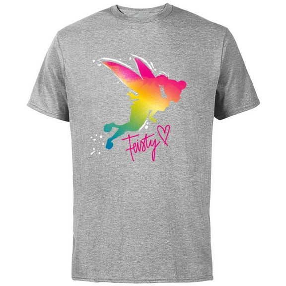 Disney Tinker Bell Feisty T-Shirt - Short Sleeve Cotton T-Shirt for Adults - Customized-Athletic Heather