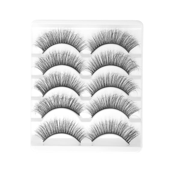 Unique Bargains 5 Pair Soft 3D False Eyelashes for Makeup Black 3D-85
