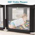 thumbnail image 5 of Baby Playpen 51" x 51", Play Pens for Babies and Toddlers Baby Fence Play Yards for Indoor & Outdoor with Breathable Mesh Anti-Fall Playpen, Black, 5 of 8