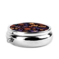 thumbnail image 3 of ZICANCN Round Pill Box Organizer with 3 Compartment, Purple Orange Leaf Pumpkin Portable Travel Pill Cases for Pocket or Purse, 3 of 6