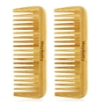 thumbnail image 1 of MoyRetty 2 Piezas Peine de Bambú Cepillo de Dientes Anchos Hecho a Mano de Madera de Bambú Natural Antiestático para Desenredar y Peinar Cabello Húmedo o Seco Rizado Grueso Ondulado o Liso para Hombre, 1 of 5