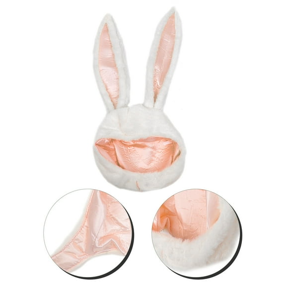 WHAMVOX Easter Bunny Bonnet Plush Rabbit Ears Hat Bunny Plush Hat Prop Lovely Plush Bunny Ear Hat Easter Stage Performance Hat Bunny Ears Cap