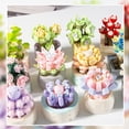 thumbnail image 4 of Bloques de construcción de suculentas, plantas en macetas, ramos de flores ensamblados, adornos creativos, regalos para el Día del Niño, 4 of 5