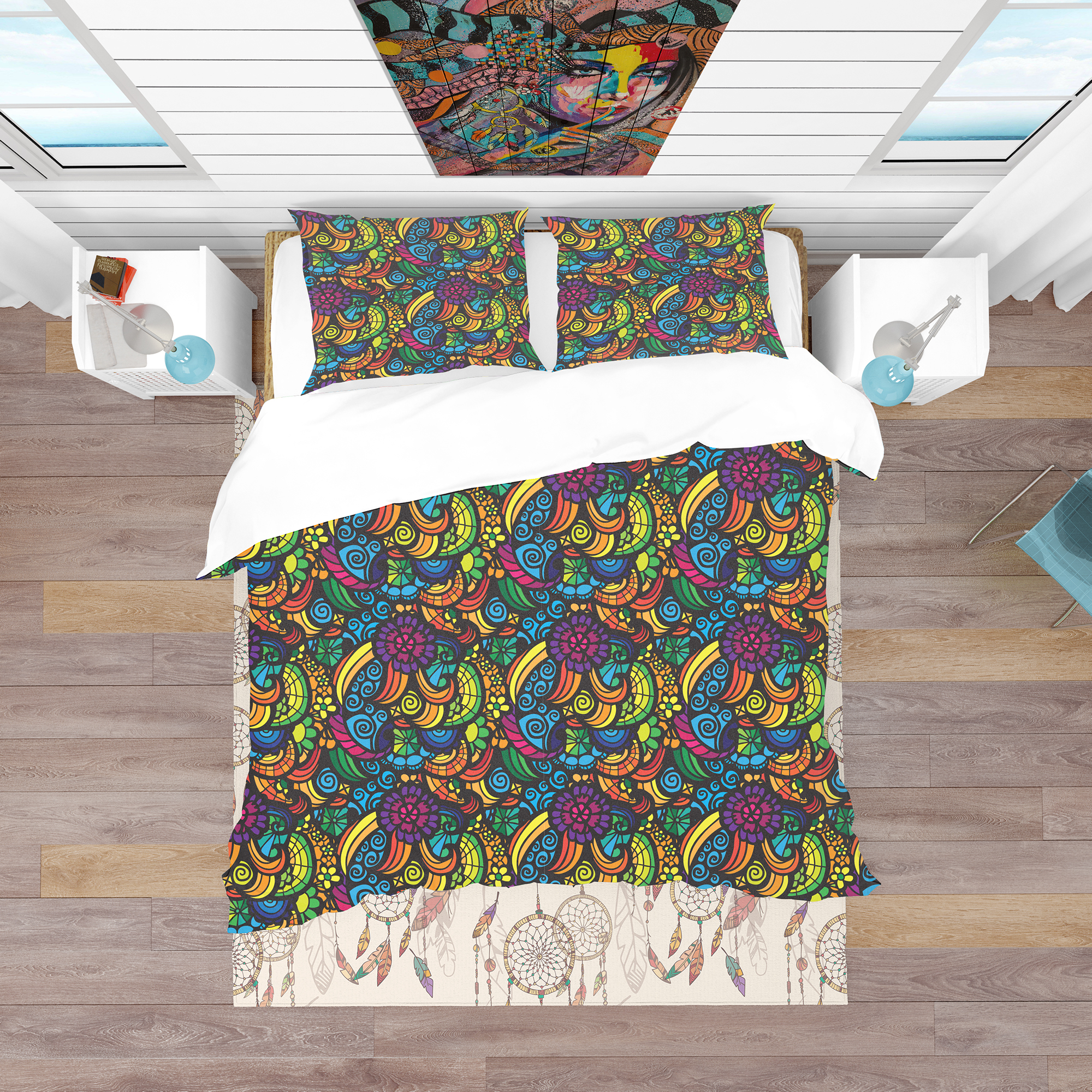 Designart 'Multicolor Mosaic Pattern' Bohemian & Eclectic Duvet Cover Set