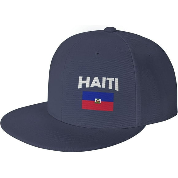 Drapeau d'Haïti Fierté Haïtienne Casquette Camionneur Hommes Casquette de Baseball Femmes Casquette Papa Chapeau de Soleil Chapeau Queue de Cheval Ajustable Noir