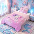thumbnail image 2 of meiyoeat Cute Axolotl Letter A Print Twin Comforter Sets for Boys Girls, Galaxy Animal Bedding Set, Pink Purple, Pink Reversible, 2-Piece, 1 Comforter and 1 Pillowcase, 2 of 6