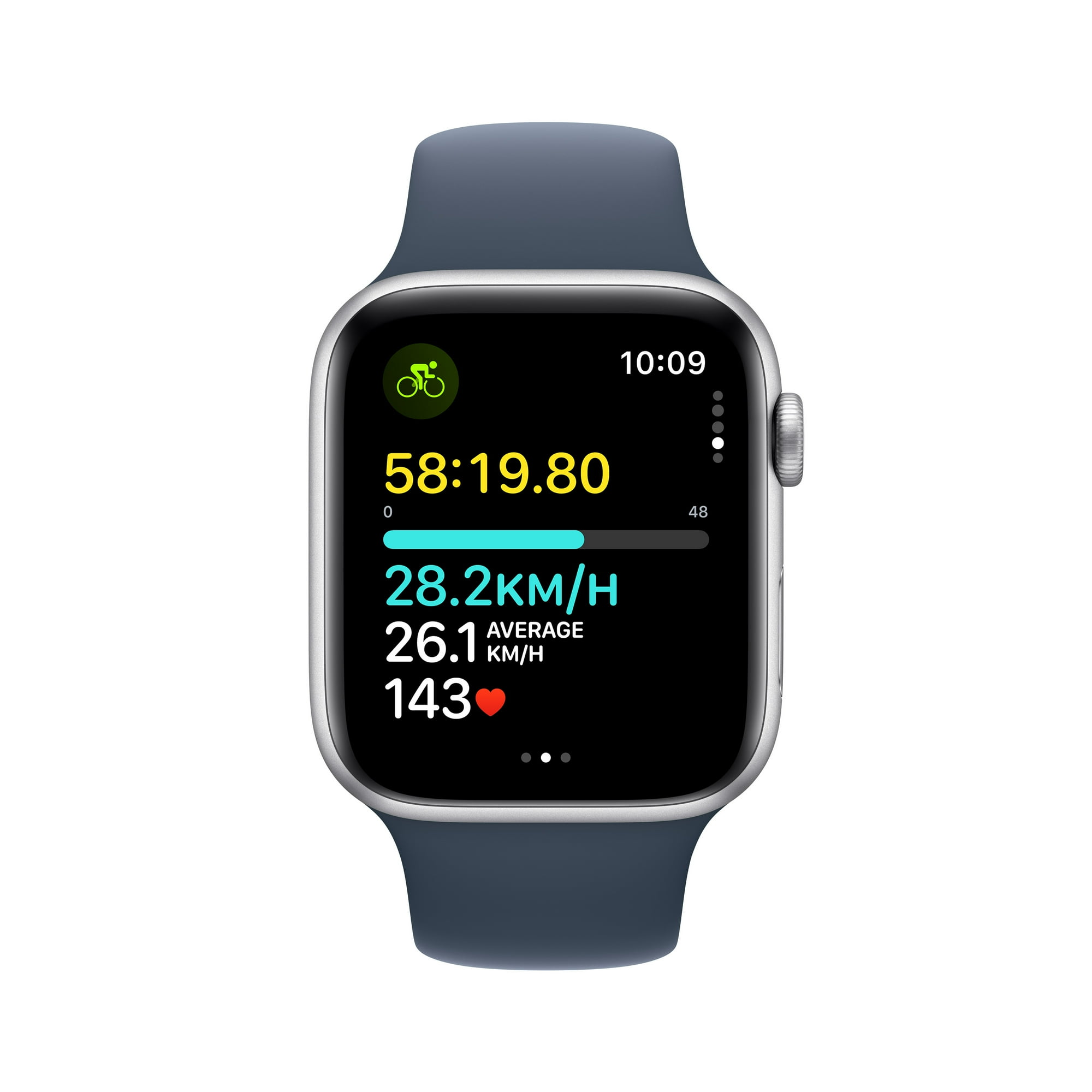 Apple Watch SE2 44mm GPS - Silver Aluminum Case with Denim Sport