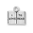 thumbnail image 1 of Sterling Silver 24" .8mm Box Chain Open Book Words I Love To Read Pendant Necklace, 1 of 2