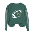 thumbnail image 4 of WTXUE Pullover Crewneck Sweatshirt for Womens Football Sweatshirt Graphic Print Pullover Casual Long Sleeve Shirts Fall Tops Tunic Sweatshirts Oversized Shirts Soft Lightweight Sweatshirt Green M, 4 of 4