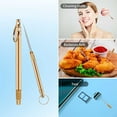 thumbnail image 4 of 7 Pcs Portable Titanium Toothpicks,Reusable Metal Toothpick for Teeth with Protective Holder Brass Pocket Toothpicks for Travel, Outdoor Picnic and Camping, A Gourd Pendant as a Gift, 4 of 5