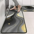 thumbnail image 2 of Kitchen Rugs Sets Of 2,Black and Gold Marble Glitter Splashes Pattern Anti Fatigue Kitchen Mat Rugs Non Slip Washable,Decorative Kitchen Floor Mats for Kitchen,Sink,Laundry,17"x47"+17"x47", 2 of 5
