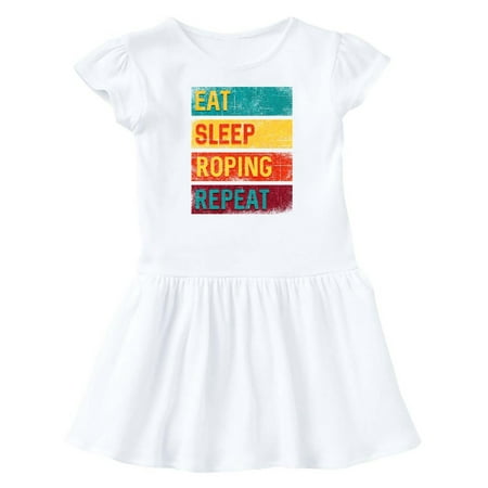

Inktastic Calf Roping Rodeo Eat Sleep Roping Repeat Gift Baby Girl Dress