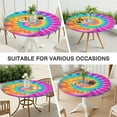 thumbnail image 7 of Colorful Tie Dye Mandala Pattern Round Fitted Tablecloth with Elastic Edge,Dining Table Cover Waterproof,Outdoor Round Tablecloth for Camping,Dining,Indoor and Outdoor, 7 of 7