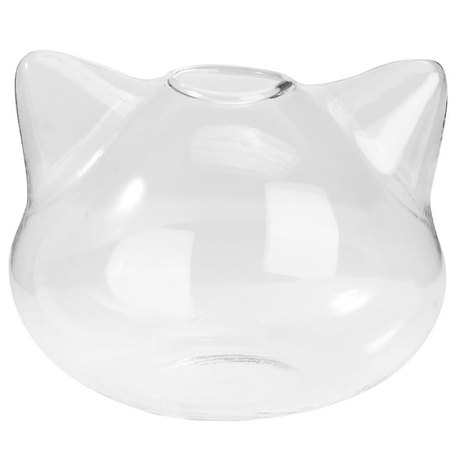 1pc Cat Shaped Glass Vase Home Flower Vessel Desktop Vase Decor (Transparency)