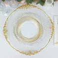 thumbnail image 2 of Efavormart 10 Pack | 7" White / Gold Swirl Rim Plastic Dessert Appetizer Plates, Round Disposable Salad Plates, 2 of 11