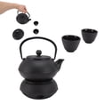 thumbnail image 1 of Cast Iron Tea Kettle, Energy Saving Easy To Use Keep Freshness Cast Iron Kettle With Cups Warmer Strainer Mat For Hotel, 1 of 8