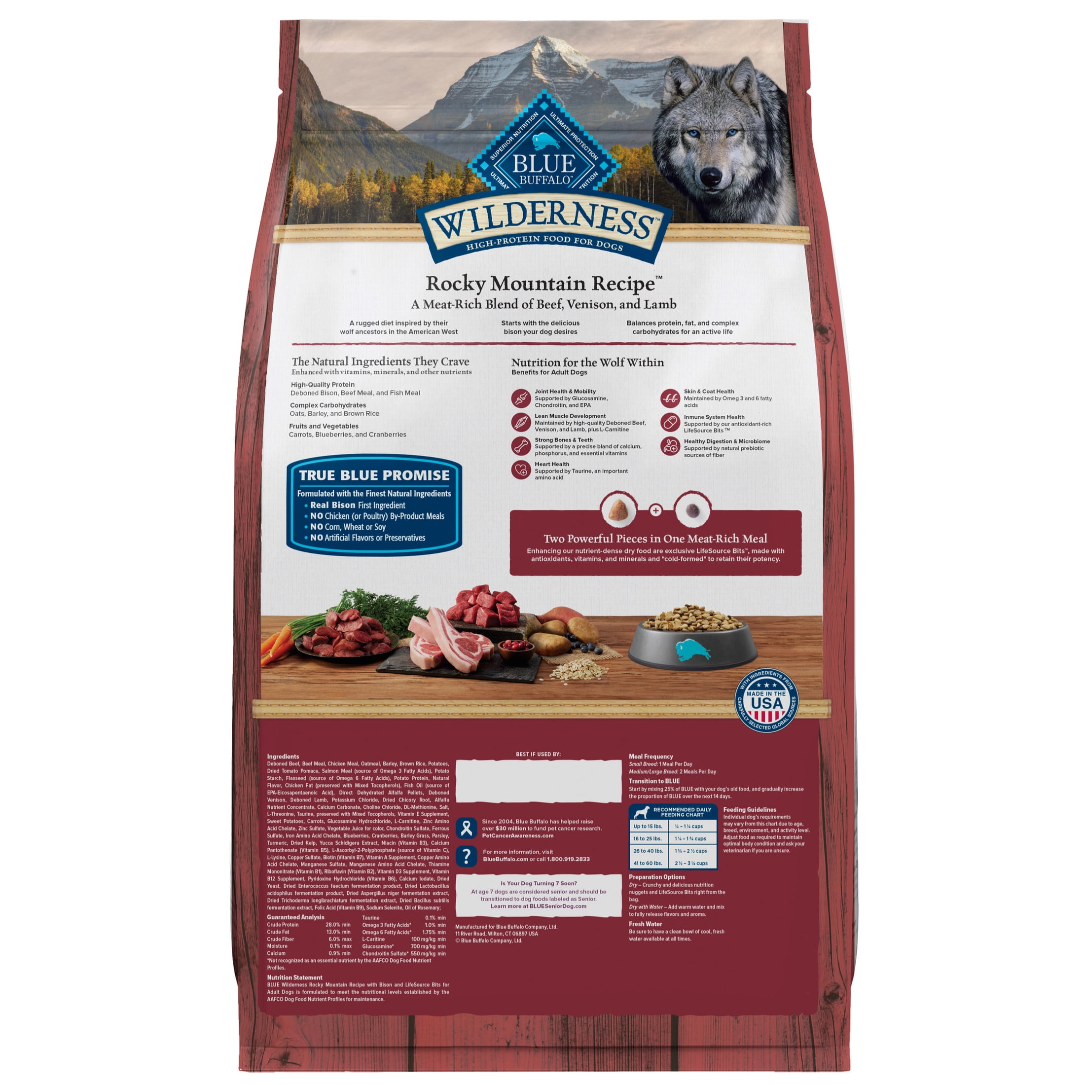 Blue Buffalo Wilderness Rocky Mountain Large Breed Dry Dog Food, Red Meat, 28-lb.
