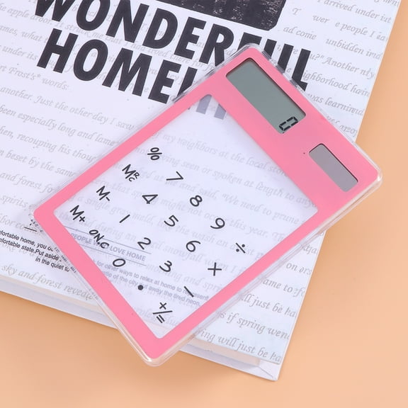 Raindrops Desk Ultra-Thin Calculator LCD Screen Calculator Student 1pc Pink