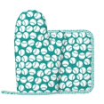 thumbnail image 2 of Honeii Green Baseball patten Oven Mitts and Pot Holders Sets, Baker Oven Mitts, Mittens for Kitchen Decor, Baking Lover over Gloves Gifts, 2 of 7