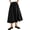 Black, variant on High Elastic Waist Women Solid Color Long Swing Skirt with Pocket