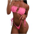 thumbnail image 3 of Swimsuits for Women,Summer Women's Print Split Swimsuit Swimwear Beachwear Bikini Hot Pink M(M), 3 of 9