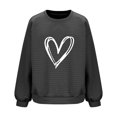 thumbnail image 4 of kkbbma Liquidation à Moins de 1$ Chandails en Molleton Imprimé Cœur pour Femmes Automne Décontracté Manches Longues Hauts Confortables Légers Col Rond Chandail, 4 of 4