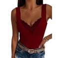thumbnail image 2 of Camisa sin mangas de moda, camisetas sin mangas de encaje para mujer Camisa sin mangas de encaje Blusa sin mangas de encaje Valor inmejorable, 2 of 6