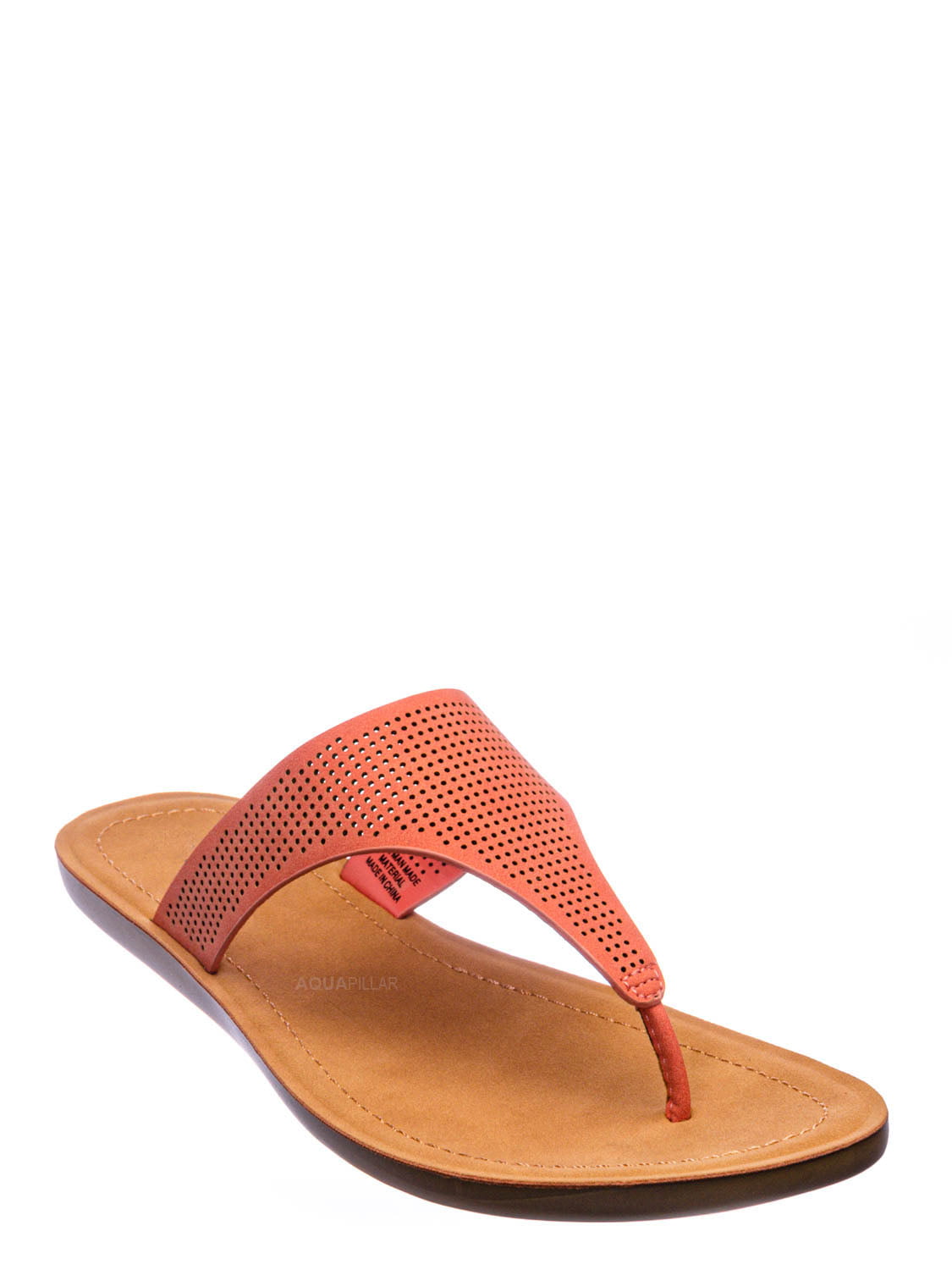 Mikayla Perforated Footbed Thong Sandals - Womens Light Weight Yoga ...