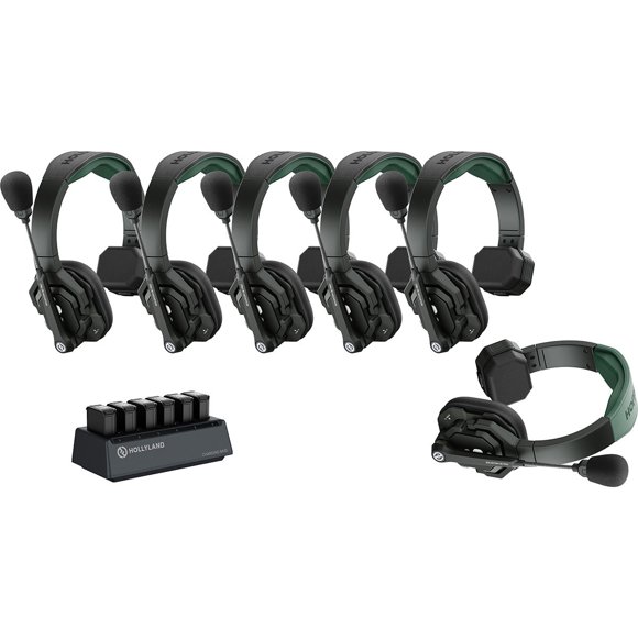 Hollyland Solidcom SE Pro 6S Sistema de Intercomunicación de Diadema de una Sola Oreja para 6 Personas con Dúplex Completo (1.9 GHz)