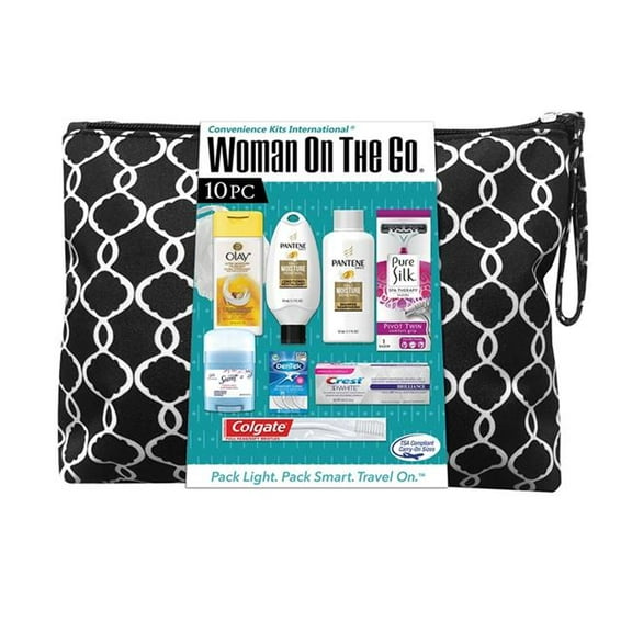Womens Travel Kit with Beauty and Personal Care Items 10-Piece Featuring Tresemme 1013