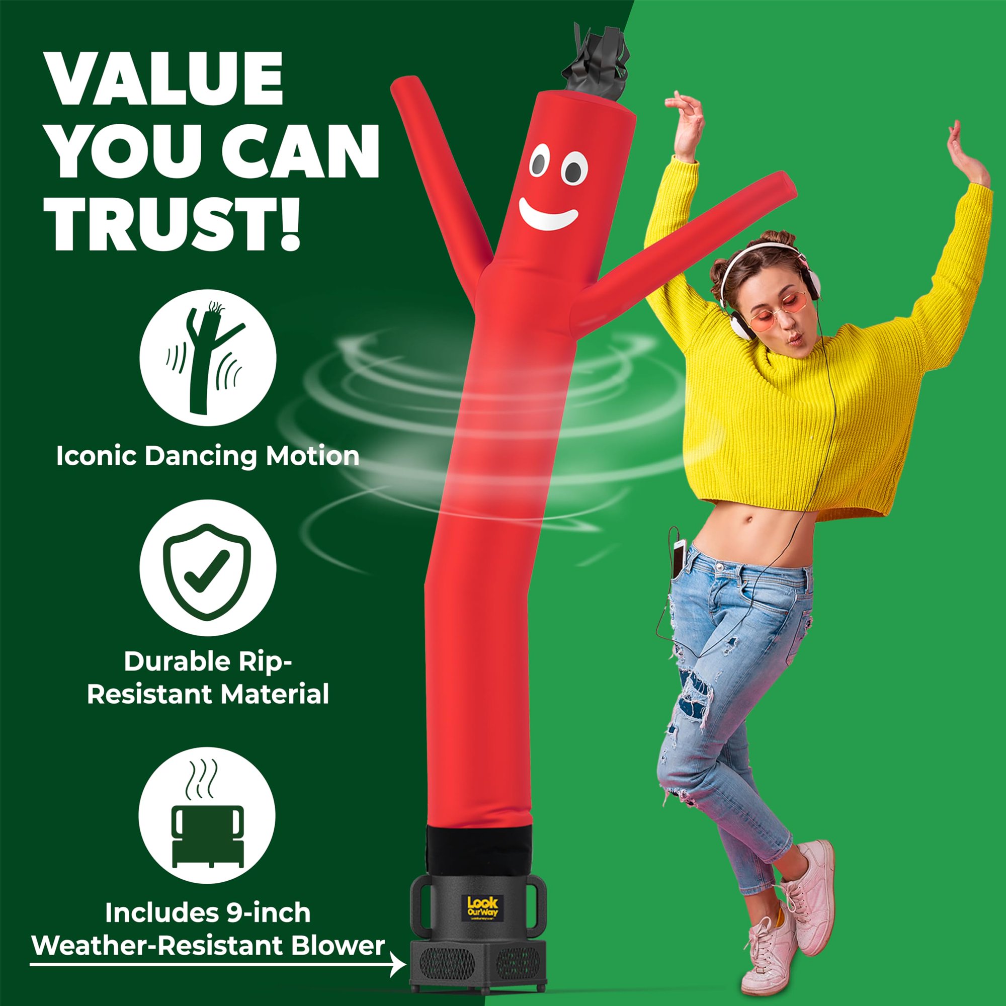 10-Foot Air Dancer Inflatable Tube Man With Blower - Eye-Catching Advertising For Businesses