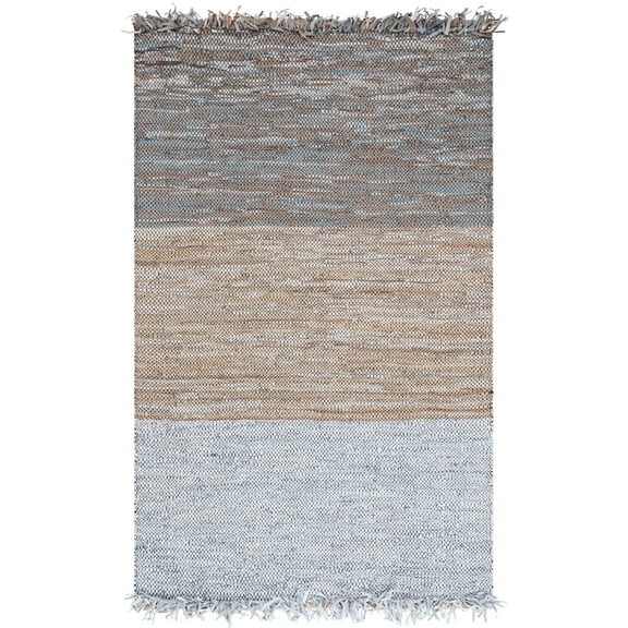 SAFAVIEH Vintage Leather Abraham Neapolitan Area Rug, Grey/Beige, 8' x 10'