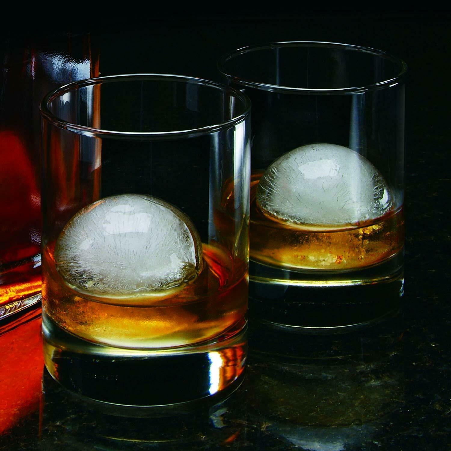 4x Ice Ball Maker Mold Silicone Lid Large Round 2.5in Sphere Cube for Whiskey 