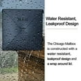 thumbnail image 4 of NACH Chicago Matte Black Mailbox, Rust Resistant Wall Mount Mailboxes for Outside, Industrial Style Metal Mailbox, Mail Holder, 10 x 10 x 4, Hardware Included, MB-6300BLK, 4 of 5
