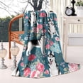 thumbnail image 2 of Husky Dog Flower Floral Blanket,Comfortable Soft Lamb Wool Throw Blanket,All Season,Warm Lightweight Blankets for Sofa Bed Couch Living Room Chair,60"x80", 2 of 4