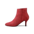 thumbnail image 6 of BLISSFUL STEP Women's Pointed Toe Zip Stiletto Ankle Boots Reds 5.5, 6 of 8