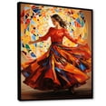 thumbnail image 2 of Designart "Mystical Ritual Ceremony II" Fashion Framed Wall Art - Modern Orange Dance Entryway Framed Wall Art Print, 2 of 6