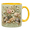 Accent Mug, variant on Lotusprint LLC Personalized Cute Kitten 2D Print Flat Ceramic Mug, Pastel Floral Cat Lover Cup