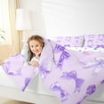 thumbnail image 4 of Manfei Ribbon Bowtie Queen Comforter Set,Kawaii Bow Knot Bedding Sets,Purple Bowknot Bedding Comforter Set For Kids,Super Cozy Room Decor Reversible,3 Pieces, 4 of 8