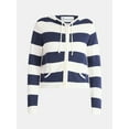 thumbnail image 5 of No Boundaries Zip-Up Striped Hoodie Jacket, Women's, 5 of 5