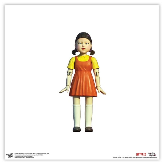 Gallery Pops Netflix Squid Game - Red Light Green Light Doll Wall Art, Unframed Version, 12" x 12"