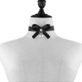 thumbnail image 5 of Black Leather Bow Collar with Bell,Adjustable PU Necklace with Chain Leash Set_c*, 5 of 5