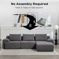 thumbnail image 2 of L-Shaped Sectional Couches with Memory Foam & Steel Frame, No Assembly Convertible Sofa Bed, Corduroy Fabric Compression Sofa, Modular Couch for Living Room, Apartments, Home Theate, Office, Grey, 2 of 9