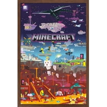 Minecraft - World Beyond Wall Poster, 14.725" x 22.375", Framed