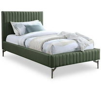Meridian Furniture Gallo Green Vegan Leather Twin Bed