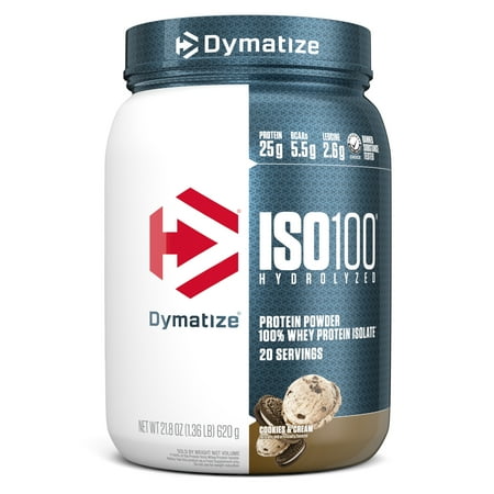 UPC 705016600359 product image for Dymatize ISO100 Hydrolyzed Whey Isolate Protein Powder  Cookies & Cream  20 Serv | upcitemdb.com